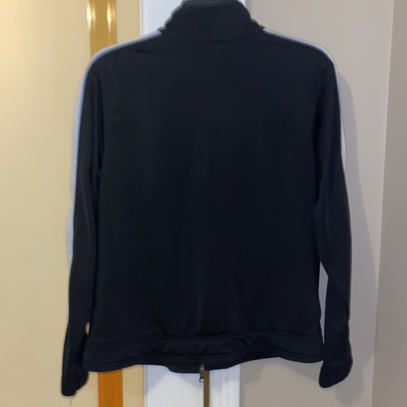 Puma track jacket, black with white stripes & light blue piping, L in EUC. - Picture 6 of 6